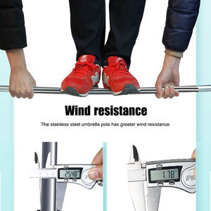 Sombrilla de Aluminio Premium con Protección UV, Impermeable y Resistente al Viento, para Patio, Jardín, Playa - Product Image 4