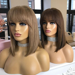 Parrucche con Base in seta parrucche per capelli umani vergini europei al 100% con frangia parrucche per capelli ebraici di colore biondo - Product Image 5