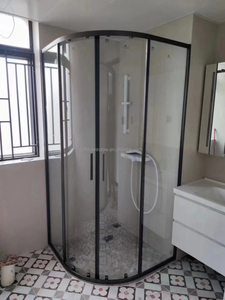Mampara de Ducha Esquinera Moderna que Ahorra Espacio con Puerta Corredera de Vidrio Templado de 8 mm de Grosor <span class=keywords><strong>para</strong></span> Baños Pequeños - Product Image 2