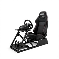 Siège en cuir réglable EDDYSTAR noir universel pour simulateur de course, jeux et chaise de bureau, NE PAS UTILISER SUR ROUTE, UNIQUEMENT EN TOUT-TERRAIN