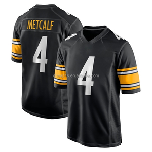 Jersey de Fútbol Americano Bordado al por Mayor de los Pittsburgh Steelers # 90 T.<span class=keywords><strong>J</strong></span>. Watt # 8 Aaron Rodgers # Uniforme de Fútbol Americano 4 DK Metcalf - Product Image 5