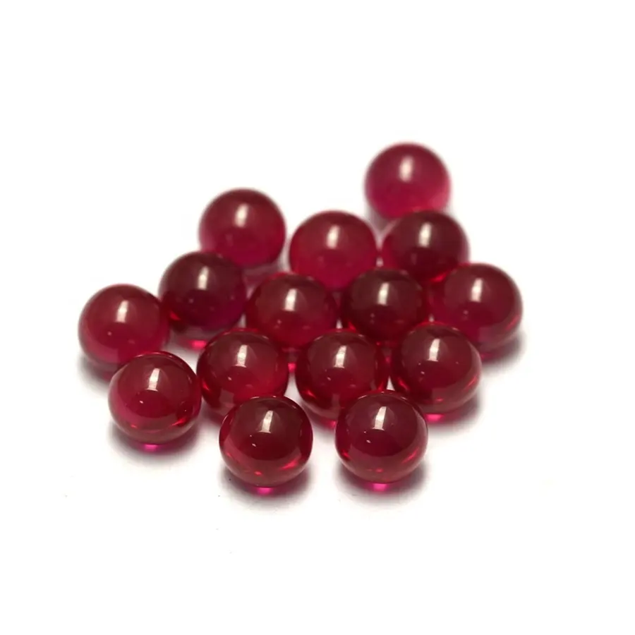 Beliebte Ruby Pearl Ball 2mm 3mm 4mm 6mm 8mm 10mm 11mm 12mm 5 # rote Korund Rubin kugel
