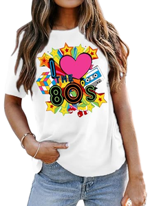 T <b>shirt</b> <b>Women's</b> Plus Size Winter Vintage <b>80s</b>/90s Retro Graphic Breathable Half Sleeve T-<b>Shirts</b> - Product Image 4