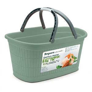 Cesta <b>plastica</b> riciclata con manici (58x38x29,5cm) DOMUS HOME COLLECTION Green tea 91202 - Product Image 2