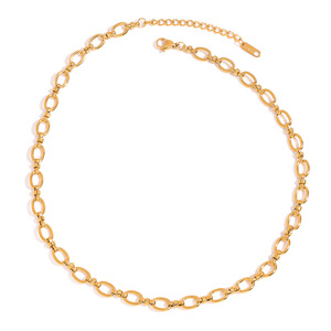 Collar de Cadena Geométrica de Varias Capas, Acero Inoxidable Chapado en Oro de 18K, Unisex, para Uso Diario - Product Image 1