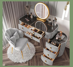 Muebles de Dormitorio Inteligentes, Modernos y Sencillos, Mesa de Maquillaje Multifuncional Estilo Princesa con Gabinete Lateral y Espejo Inteligente - Product Image 3