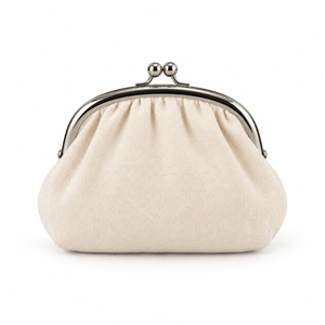 Porte-monnaie à fermoir Kiss Lock en toile avec cadre métallique, pochette personnalisable avec logo, petit portefeuille pour monnaie, cadeau promotionnel en gros - Product Image 1
