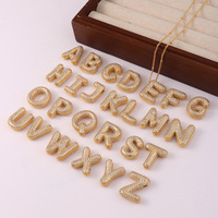 À la mode Nouveau Design 26 Lettres A-Z Zircon Initial Pendentif Collier Cuivre Hip-Hop Ras Du Cou Chaîne pour Hommes Punk Style À La Main