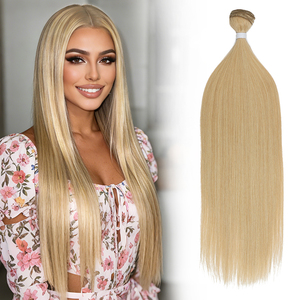 Extensions de cheveux synthétiques lisses, qualité professionnelle, aspect mat, double trame, 100 % fibre haute température, directement de l'usine - Product Image 5