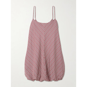 <span class=keywords><strong>Robe</strong></span> d'été personnalisée décontractée à épaules dénudées trapèze rayée trapèze ligne A sangle réglable mini <span class=keywords><strong>robe</strong></span> en coton respirante naturelle à la taille avant - Product Image 3