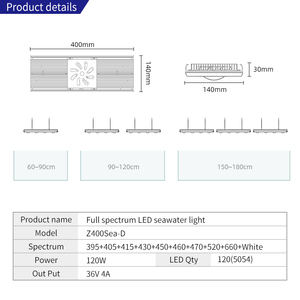 אקווריום dimmable הוביל תאורה עבור דג שונית אלמוגים דגי ריף אקווריום ימית מנורת שקיעה דג מיכל הוביל אור אקווריום - Product Image 6
