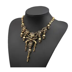 Бижутерия, модное Многоуровневое ожерелье с кисточками в виде пиратского черепа, ожерелье в стиле ужасов, ожерелье в стиле панк для женщин