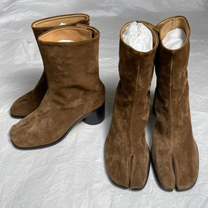 Botines de tacón alto con punta dividida estilo occidental, talla grande 35-42, tacón grueso, zapatos de mujer a la moda, color tostado. - Product Image 6