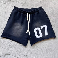 YingLing unisexe été sweat-shirt personnalisé hommes High Street Vintage soleil délavé acide lavage coton Shorts sérigraphie