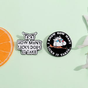 Karikatür baykuş emaye Pin Retro 90s hayvan rozeti sırt çantası giysi yaka broş takı aksesuarları hediye arkadaşlar için toptan - Product Image 2