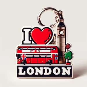 Conception personnalisée gravée 3d métal j'aime Big Ben UK Londres souvenirs porte-clés