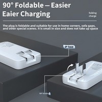 Cargador de Pared Rápido USB Tipo C PD GAN Delgado de 65 W, Adaptador de Corriente Portátil para Teléfono y Laptop, Enchufe Plegable Ecológico, Luz LED de 3 Puertos