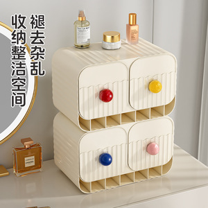 Cosmetic Storage Box Desktop <b>Drawer</b> Style Plastic Organizer With Compartments For <b>Makeup</b> And Skincare Products - Product Image 2