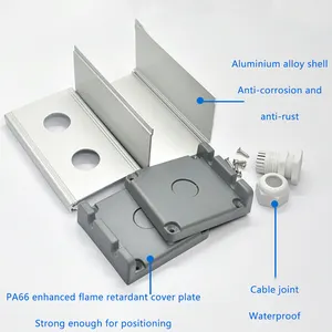 Kotak saklar kontrol tombol tekan aluminium logam, 65*65mm 1/2/3/4/5/6 lubang