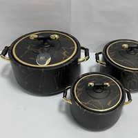 Lot de 3 chauffe-plats isothermes en marbre 1L 2L 3.5L – Boîtes chaudes empilables pour buffet, traiteur, mariage, fête – Livraison USA