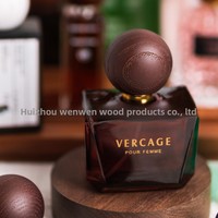 Nouvelle bouteille de parfum ronde en bois avec couvercle en bois de hêtre/lotus/frêne, 28/20 dents, personnalisation du logo