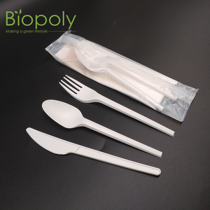 CPLA 친환경 생분해성 PLA 식기류 스푼 포크 나이프 세트 - Product Image 1