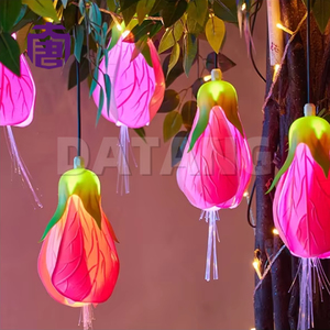 Ip65 Waterproof Hanging Lantern Colorful Wind Bell Flower <b>Tree</b> Decorative Pendant Project For Garden Street <b>Christmas</b> Halloween - Product Image 4