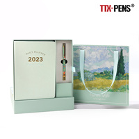 TTX Logo Personnalisé Planificateur Personnalisé Journal En Cuir Pu Cadeaux De Noël Couverture Rigide Agenda Cahier Avec Porte-Stylo