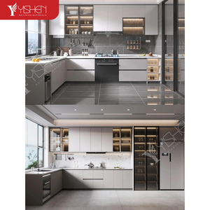 Armario de <span class=keywords><strong>cocina</strong></span> automático modular de gama alta al por mayor de <span class=keywords><strong>madera</strong></span> maciza con accesorios de acero inoxidable muebles de Isla de <span class=keywords><strong>encimera</strong></span> de mármol - Product Image 5