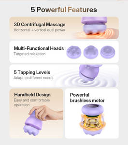 2025 Nieuwe Aanwinst Thuisgebruik Lichaamsafslankingsmassageapparaat Diepe Weefselpercussie 3D Roterende Massageapparaat - Product Image 2