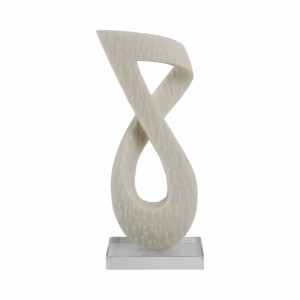 Scultura astratta a forma di anello con base in cristallo per decorare casa, ufficio e soggiorno - Product Image 1
