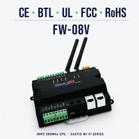 Unité terminale VAV EasyIO FW-08V, mesure du débit d'air, capteur de pression intégré, Wi-Fi, Ethernet, BACnet, MSTP, MQTT, 24V AC/DC, RS485