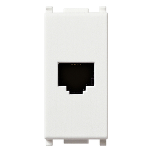 Plaque murale blanche RJ11 6+4 prises pour connexion téléphonique - Product Image 1