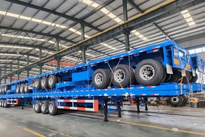 Semirremolque de Plataforma Plana de 4 Ejes, 40 pies/45 pies, Precio de Fábrica, para Transporte de Contenedores y Carga - Product Image 6