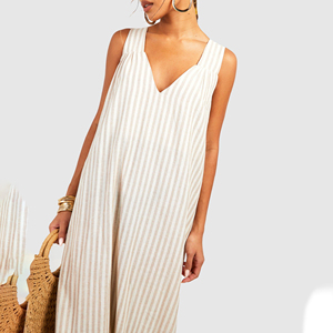 Vestido camisero con patrón de cuadros de tela para mujer estilo occidental, con cuello y mangas con volantes vestidos/ - Product Image 5