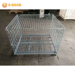 Yüksek kaliteli katlanabilir istiflenebilir galvanizli çelik katlanabilir tel örgü palet kafes - Product Image 4