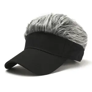 plain Fashionable city cap Custom logo summer visor cap wig Hat man wig cap