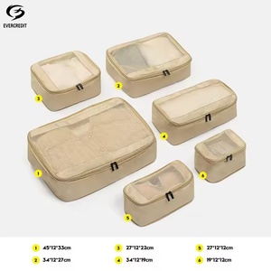 <span class=keywords><strong>Set</strong></span> di 4 Cubi di Compressione in Rete per Valigie da Viaggio Personalizzati, Organizzatori Impermeabili per Bagagli - Product Image 2