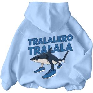 FOXA Sudadera con capucha para niño, manga larga, estampado gráfico de tiburón, sudadera unisex de algodón, ropa de calle - Product Image 1