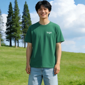 Camiseta Casual de Cuello Redondo para Hombre, 100% Algodón, Jersey Sólido, Ligera y Suave, Suministro de Fábrica al por Mayor - Product Image 1