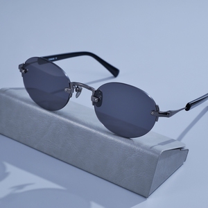 Lunettes de soleil de luxe sans monture en titane pour hommes et femmes, verres multicolores, lunettes optiques de haute qualité, support OEM, achat en gros - Product Image 3