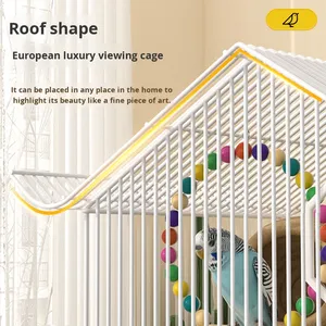 Gabbia per Uccelli Ornamentale da Appendere per Uso Domestico, per Pappagallini e Uccelli Piccoli - Gabbia di Allevamento in Metallo Resistente, Design Semplice, Scatola Ecologica - Product Image 5