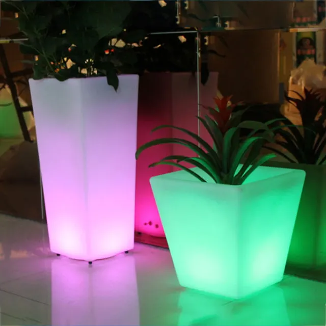 LED beleuchten leuchtenden Blumentopf/stapelbaren Kunststoff block Garten Blumentopf