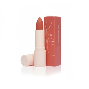 Kraft Lipstick Packaging Box With Natural Finish Folded Corners And Debossed Logo For Earth Inspired Beauty Labels - Product Image 1