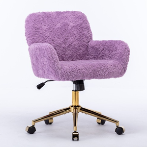 <span class=keywords><strong>Silla</strong></span> de oficina de diseño moderno para el hogar, <span class=keywords><strong>silla</strong></span> de <span class=keywords><strong>escritorio</strong></span> giratoria ajustable con base de Metal dorado con estilo de elevación de espuma de pelo de conejo Artificial - Product Image 3