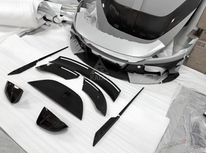 Kit carrosserie en fibre de carbone sèche pour <span class=keywords><strong>Ferrari</strong></span> Roma Upgrade MSY : Pare-chocs avant, lèvre arrière, capot moteur, ailes latérales, prises d'air, spoiler - Product Image 6