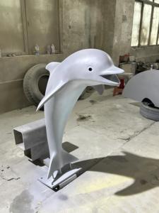 Patung lumba-lumba baja tahan karat buatan kustom berkualitas tinggi untuk kolam renang, taman, dan ruang komersial - Product Image 4