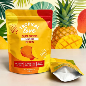 Sachets d'emballage alimentaire personnalisés autoportants avec fermeture éclair, 50g, pour fruits secs, sachet pour chips de banane - Product Image 3