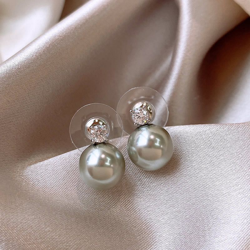 14 # aiguille argentée-gris-diamant-incrusté