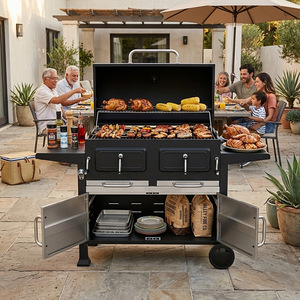 Multi-Functional Barbecue Grill With Storage Cabinet Smoker Outdoor Villa Courtyard Camping Use - Product Image 1